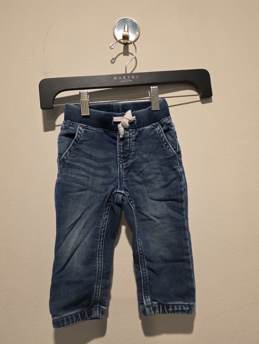 GAP Boys Medium Blue Denim Jogger Pants with Drawstring